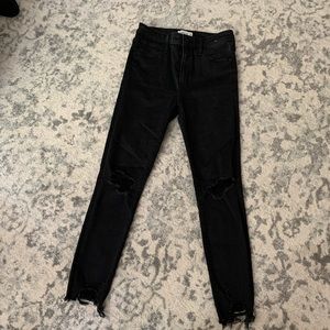 Abercrombie & Fitch black distressed jeans